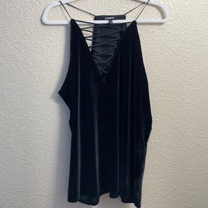 EXPRESS Velvet Black Tank Top xl